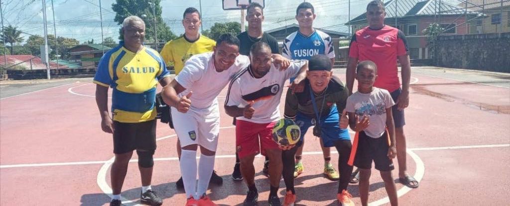 One of the Venezuelan teams in Siparia is preparing to participate in the futsal tournament. - Grevic Alvarado