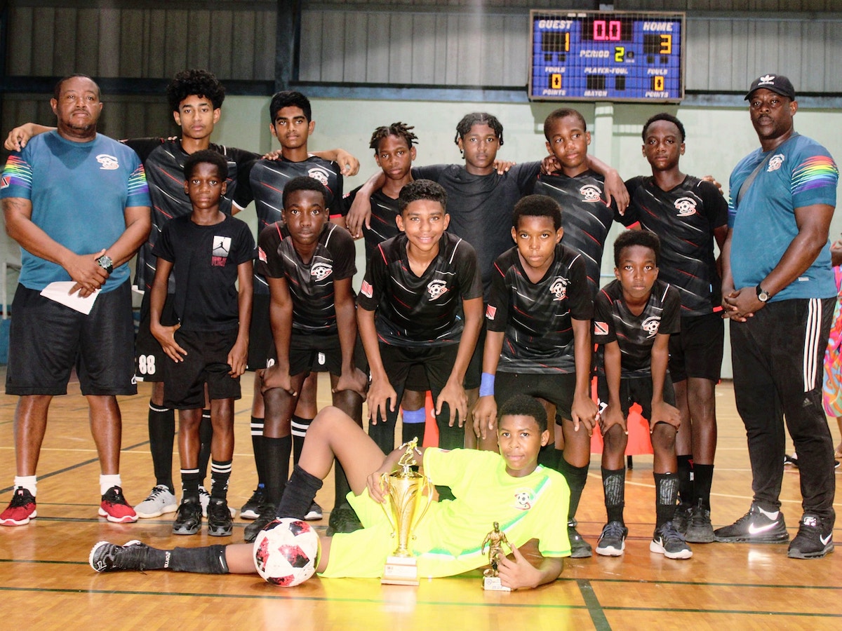 Cox Football Academy: Winners of the Futsal Association of T&T's Under-14 Boys Futsal Developmental tournament, held at the Southwest Regional Indoor Sport Arena in Egypt Village, Point Fortin on Saturday, August 26th 2023.