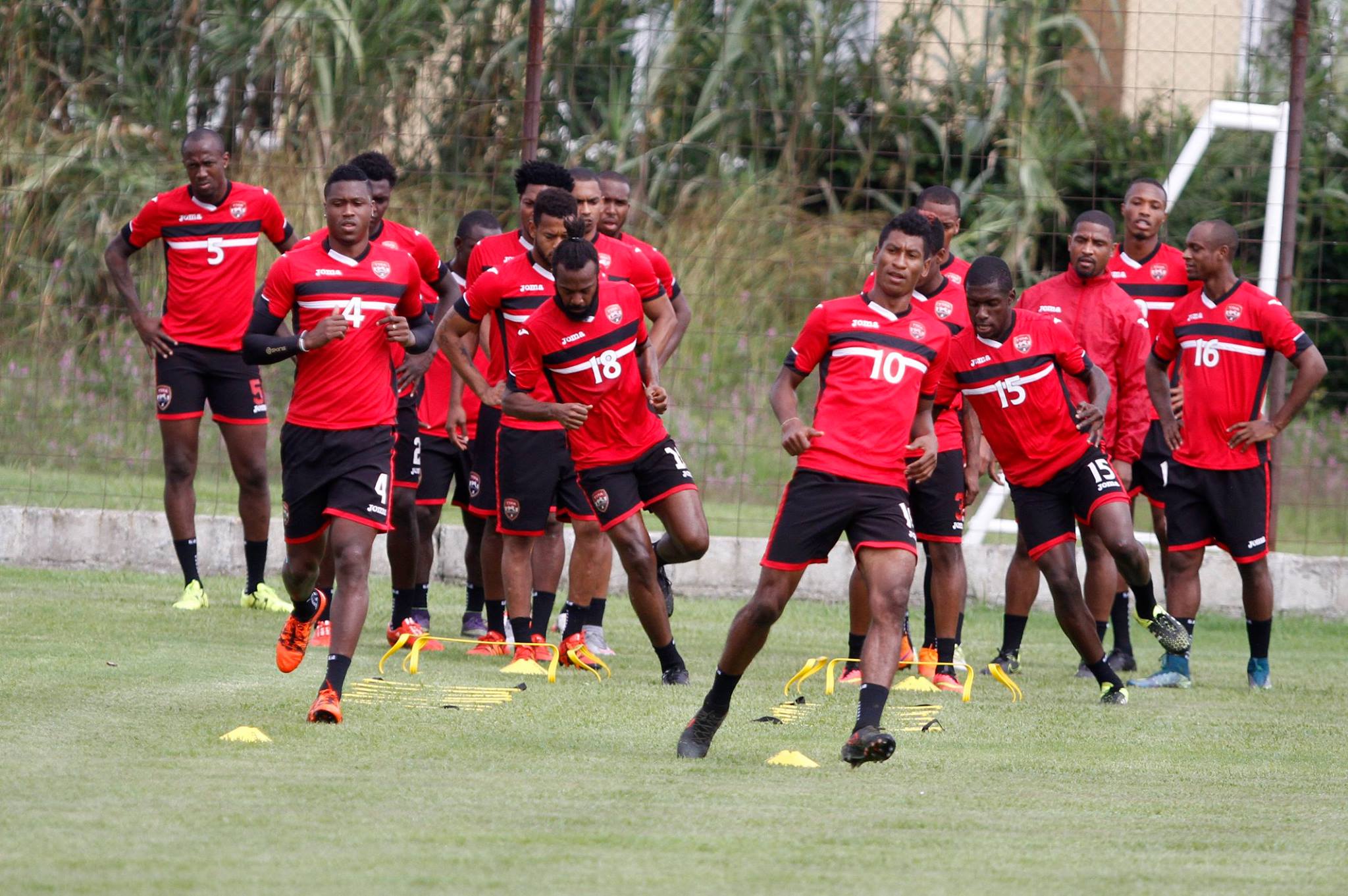 Trinidad and Tobago training before a 2018 World Cup Qualifier against Guatemala