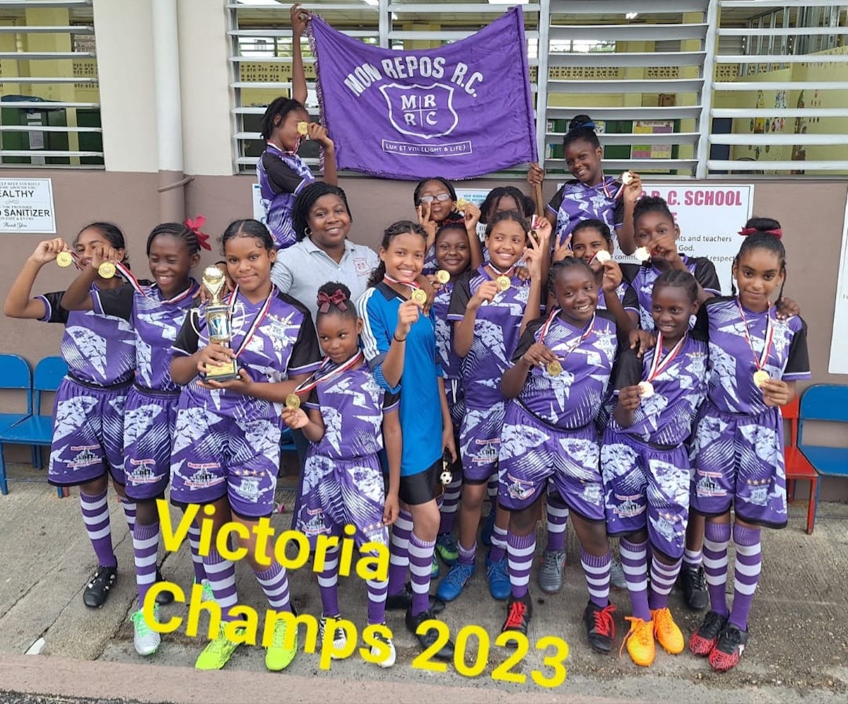 Mon Repos RC School retained the Girls Open crown in the Victoria District in the National Primary Schools Football League with a 1-0 penalty shoot-out victory over Pleasantville Government at the Mannie Ramjohn Stadium, Marabella on Wednesday, November 8th 2023.