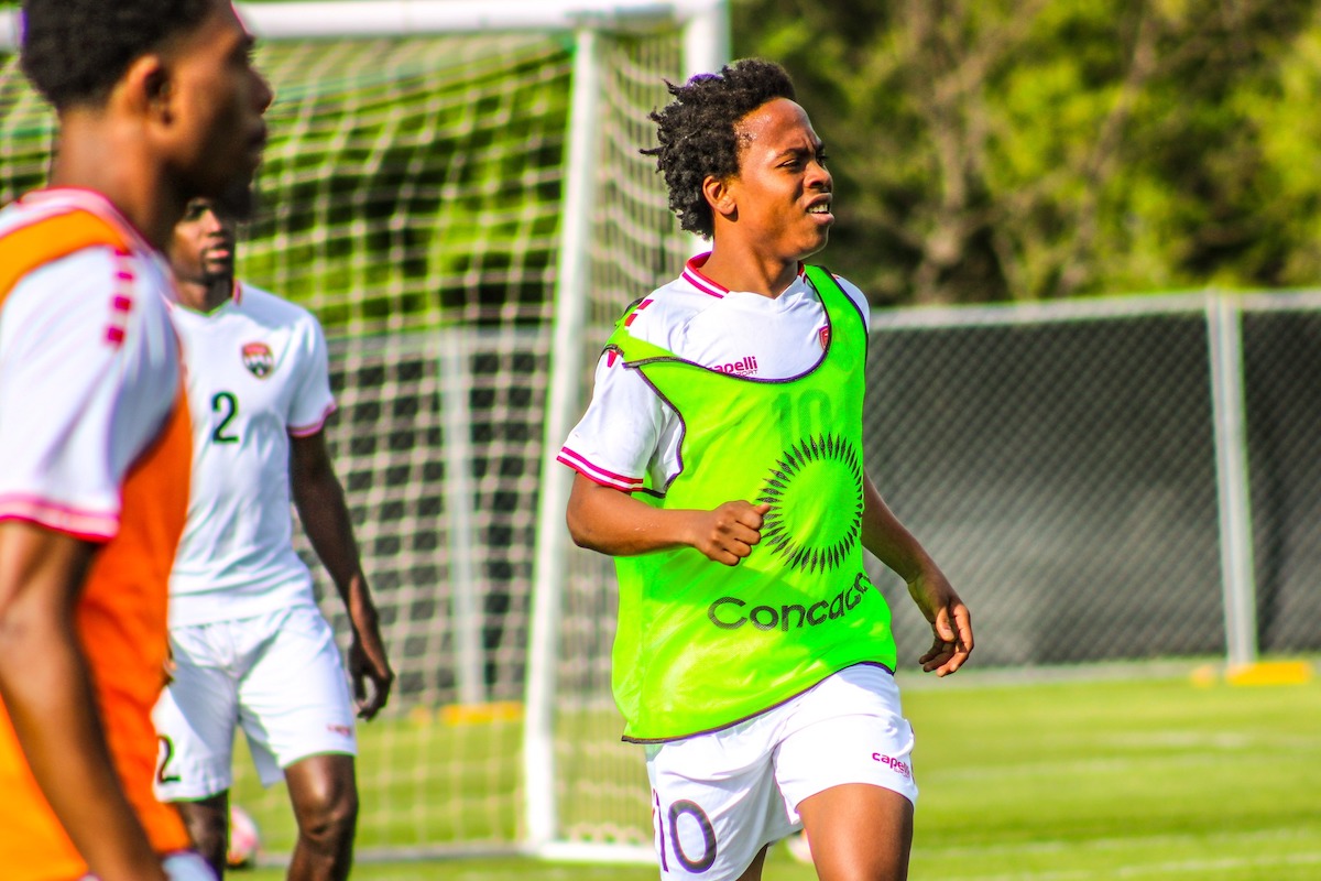 Midfielder Real Gill takes part in a training session with the the Trinidad and Tobago Men's National team in Dallas, TX on Wednesday, March 20th 2024.