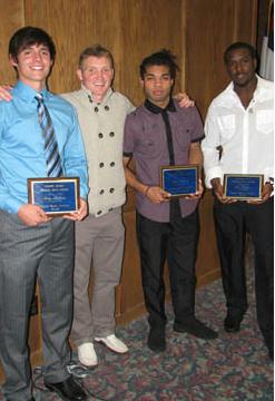 Senior Cody McClary of Amarillo, Texas received the Pioneer Coaches Award.  The Offensive Most Valuable Player Award went to Jevaughn Vance of Arima, Trinidad, and the team's Defensive MVP Award was presented to goalkeeper John-Ramses Thomas of Plymouth, Tobago. (Photo Credit: wbuathletics.com)...