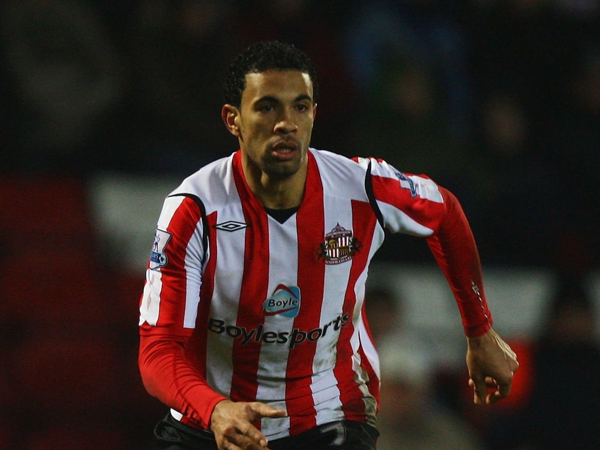 Carlos Edwards of Sunderland in action during the FA Cup sponsored by E.on Fourth Round Replay match between Blackburn Rovers and Sunderland at Ewood Park on February 4, 2009 in Blackburn, England. (Photo by Matthew Lewis/Getty Images)