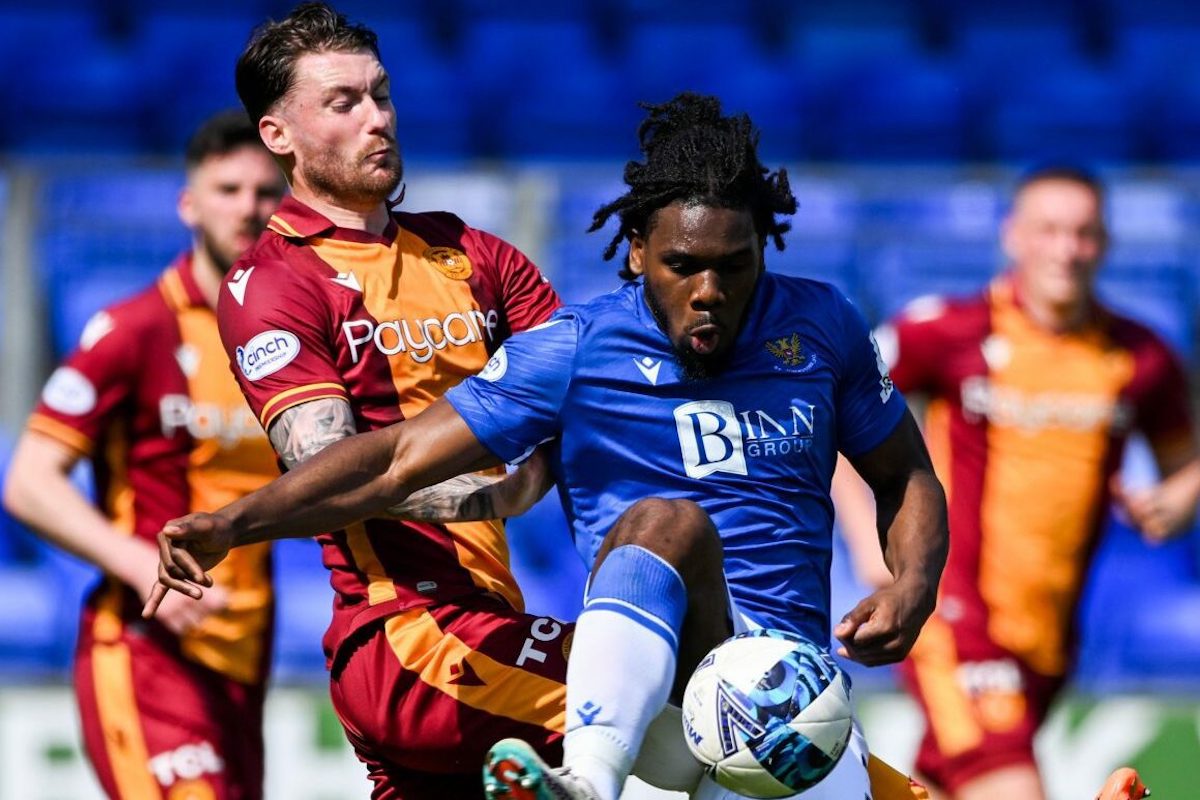 Daniel Phillips in action for St. Johnstone against Motherwell. PHOTO: SNS