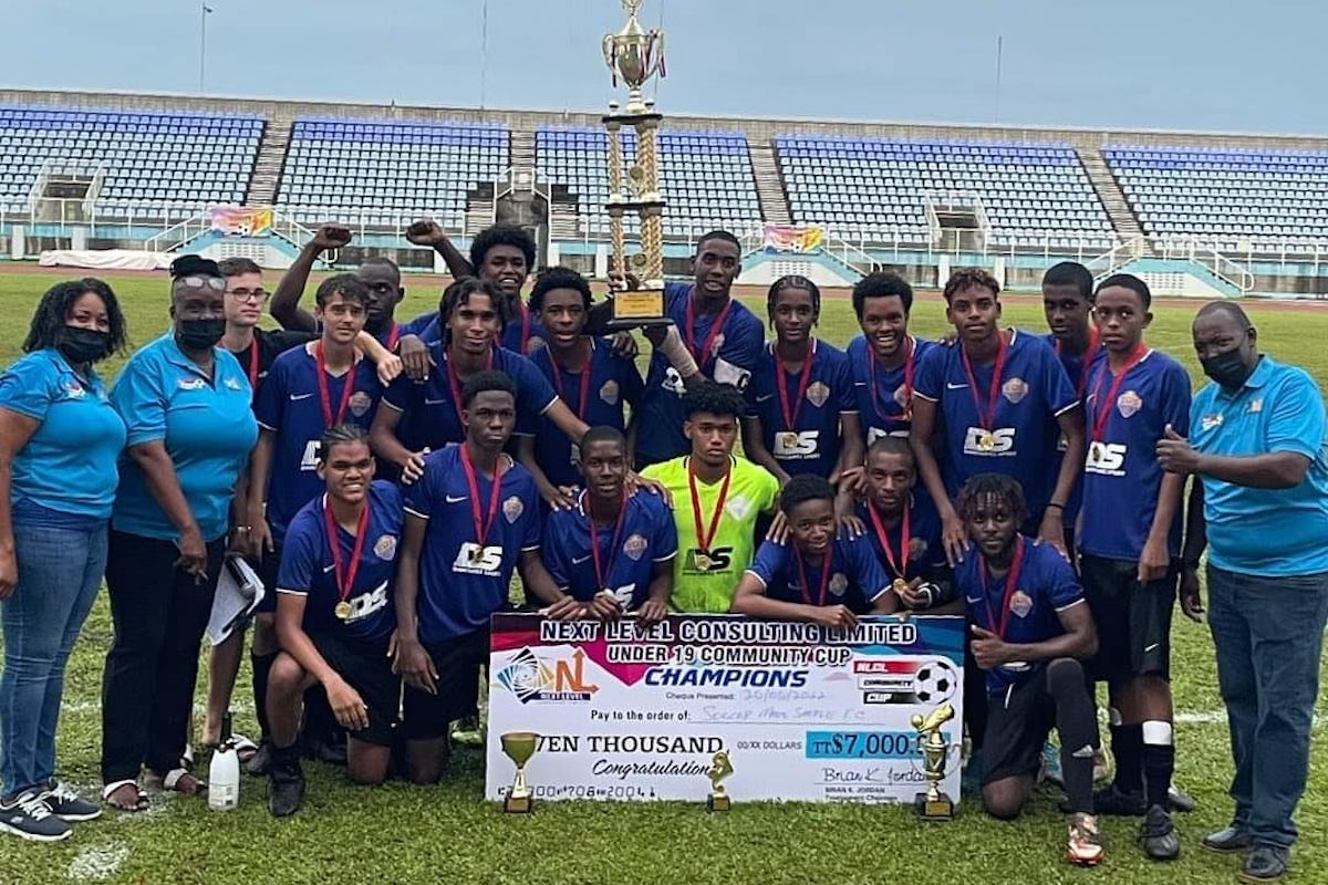 Soccer Made Simple being crowned the inaugural NLCL U-19 Community Cup Champions in August 2022