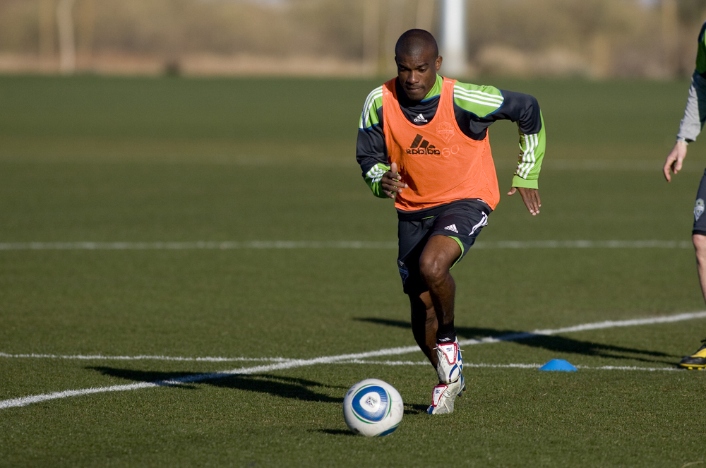 Kerry Baptiste training with Seattle Sounders