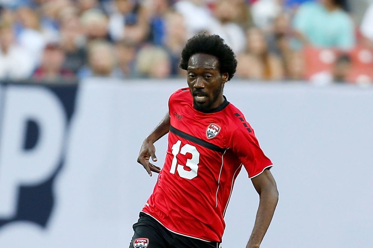 Nathan Lewis #13 of Trinidad and Tobago controls the ball during the CONCACAF Gold Cup Group D match against the USA at FirstEnergy Stadium on June 22, 2019 in Cleveland, Ohio. (Photo by Kirk Irwin/Getty Images)