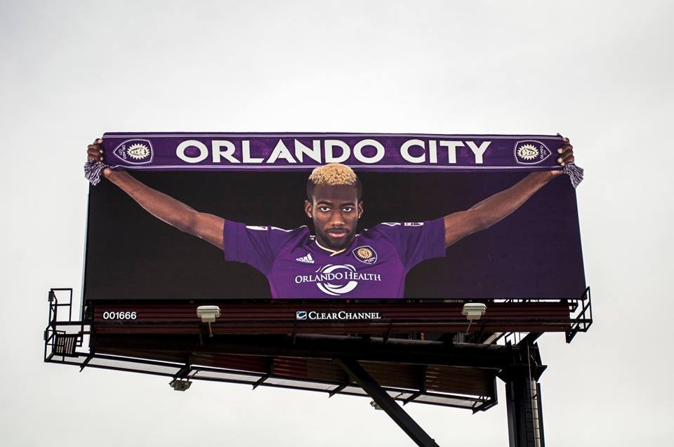 Kevin Molino on an Orlando City billboard