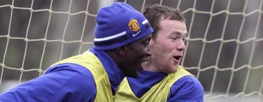 Dwight Yorke trains with Man United (Wayne Rooney next to Dwight) right before the 2006 FIFA World Cup Finals in Germany.