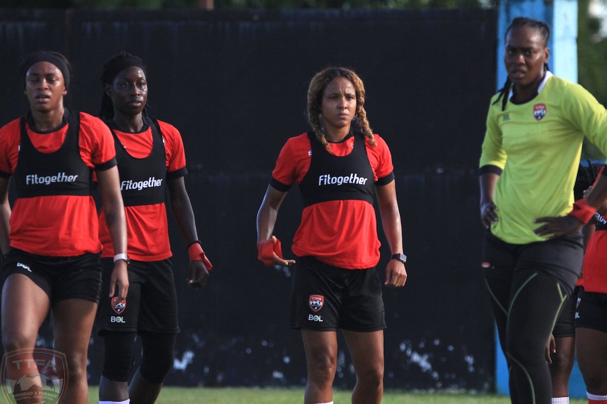 Trinidad and Tobago Women's Senior Team during a training session at the Ato Boldon Stadium, Couva on Sunday, October 17th 2021.