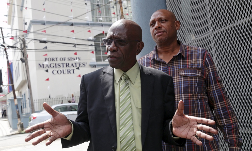Jack Warner outside Port of Spain Magistrates' court